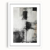 Abstract wall art featuring colorful strokes in a modern design, framed with a white mat, perfect for contemporary decor. Ideal for enhancing living spaces or artistic displays.