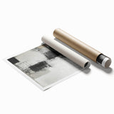 Colorful abstract strokes wall art print showcasing vibrant hues of blue, orange, and yellow, perfect for modern home decor. Ideal for enhancing interior aesthetics.