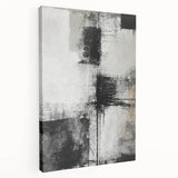 Abstract wall art design showcasing vibrant strokes in shades of blue, orange, and yellow, displayed on a stretched canvas with a side view perspective. Perfect for modern home décor, this piece adds a dynamic touch to any room.