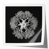 Modern Monochrome Art: Intricate Brittle Star Illustration
