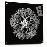 Modern Monochrome Art: Intricate Brittle Star Illustration