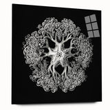Modern Monochrome Art: Intricate Brittle Star Illustration
