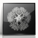 Modern Monochrome Art: Intricate Brittle Star Illustration