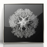 Modern Monochrome Art: Intricate Brittle Star Illustration
