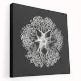 Modern Monochrome Art: Intricate Brittle Star Illustration