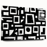 Abstract wall art design showcasing vibrant strokes in multiple colors, displayed in a sleek acrylic frame. This piece enhances modern decor with its dynamic aesthetic.