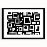 Abstract strokes wall art in a sleek black frame with a mat, showcasing vibrant colors and dynamic patterns, perfect for modern home decor.