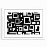 Abstract strokes wall art framed with a white mat, showcasing vibrant colors and dynamic patterns, ideal for modern home decor and artistic spaces.