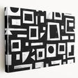 Abstract strokes wall art on stretched canvas, showcasing vibrant colors of blue, orange, and yellow. Ideal for modern home decor, adding a contemporary touch to any space.