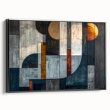 Framed abstract strokes wall art in black, showcasing a modern design with fluid shapes and contrasting shades, perfect for contemporary decor.