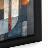 Close-up of framed abstract strokes wall art on canvas, showcasing vibrant colors and intricate textures, ideal for modern home decor and artistic settings.