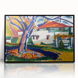 Modern Wall Art - Vibrant Abstract Landscape with Blue Trees