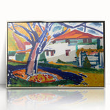 Modern Wall Art - Vibrant Abstract Landscape with Blue Trees