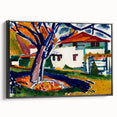 Modern Wall Art - Vibrant Abstract Landscape with Blue Trees