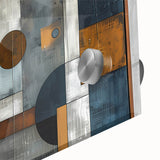 Close-up of abstract strokes wall art design printed on acrylic glass, showcasing vibrant colors and dynamic patterns, perfect for modern home decor.