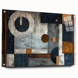 Abstract wall art featuring colorful strokes in vibrant hues, displayed in an acrylic glass frame with visible mounting pins, ideal for modern decor.