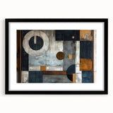 Abstract wall art featuring bold black strokes on a white background, elegantly framed with a mat, perfect for modern home decor. Ideal for art enthusiasts seeking striking design elements.