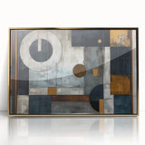 Framed wall art featuring abstract strokes in gold and black, perfect for modern home decor, showcasing elegant brush strokes on a sleek acrylic surface.