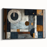 Framed canvas wall art showcasing abstract strokes in black and white, featuring a sleek side view that highlights its modern design and textured finish. Ideal for contemporary home decor.