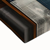 Close-up of abstract strokes wall art on stretched canvas, showcasing vibrant colors and intricate textures, ideal for modern home decor and artistic expression.