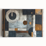 Abstract strokes wall art on stretched canvas, showcasing vibrant hues of blue, yellow, and pink in a dynamic design, perfect for modern decor.