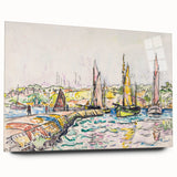 Modern Wall Art - Vibrant Coastal Scene with Boats at Concarneau