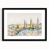 Modern Wall Art - Vibrant Coastal Scene with Boats at Concarneau