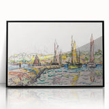 Modern Wall Art - Vibrant Coastal Scene with Boats at Concarneau