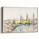 Modern Wall Art - Vibrant Coastal Scene with Boats at Concarneau