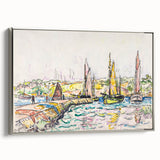 Modern Wall Art - Vibrant Coastal Scene with Boats at Concarneau