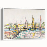 Modern Wall Art - Vibrant Coastal Scene with Boats at Concarneau