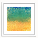 Abstract wall art featuring colorful strokes in a modern design, framed with a white mat, showcasing a contemporary aesthetic ideal for enhancing interior decor.
