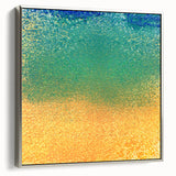 Framed silver-edge abstract strokes wall art on a canvas, showcasing vibrant colors and dynamic patterns, perfect for modern home decor and artistic flair.