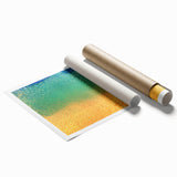 Abstract strokes wall art print showcasing vibrant colors and dynamic patterns, rolled and ready for framing, enhancing modern interior decor with artistic flair.