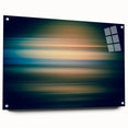Abstract wall art featuring vibrant strokes in blue, orange, and pink, displayed in a side view with metallic pins, perfect for modern home decor.