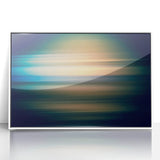 Framed acrylic wall art featuring abstract strokes in calming white and soft gray tones, ideal for modern home decor and enhancing interior aesthetics.
