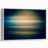 Framed canvas wall art featuring an abstract design with colorful strokes in shades of blue, pink, and yellow, ideal for modern home decor.
