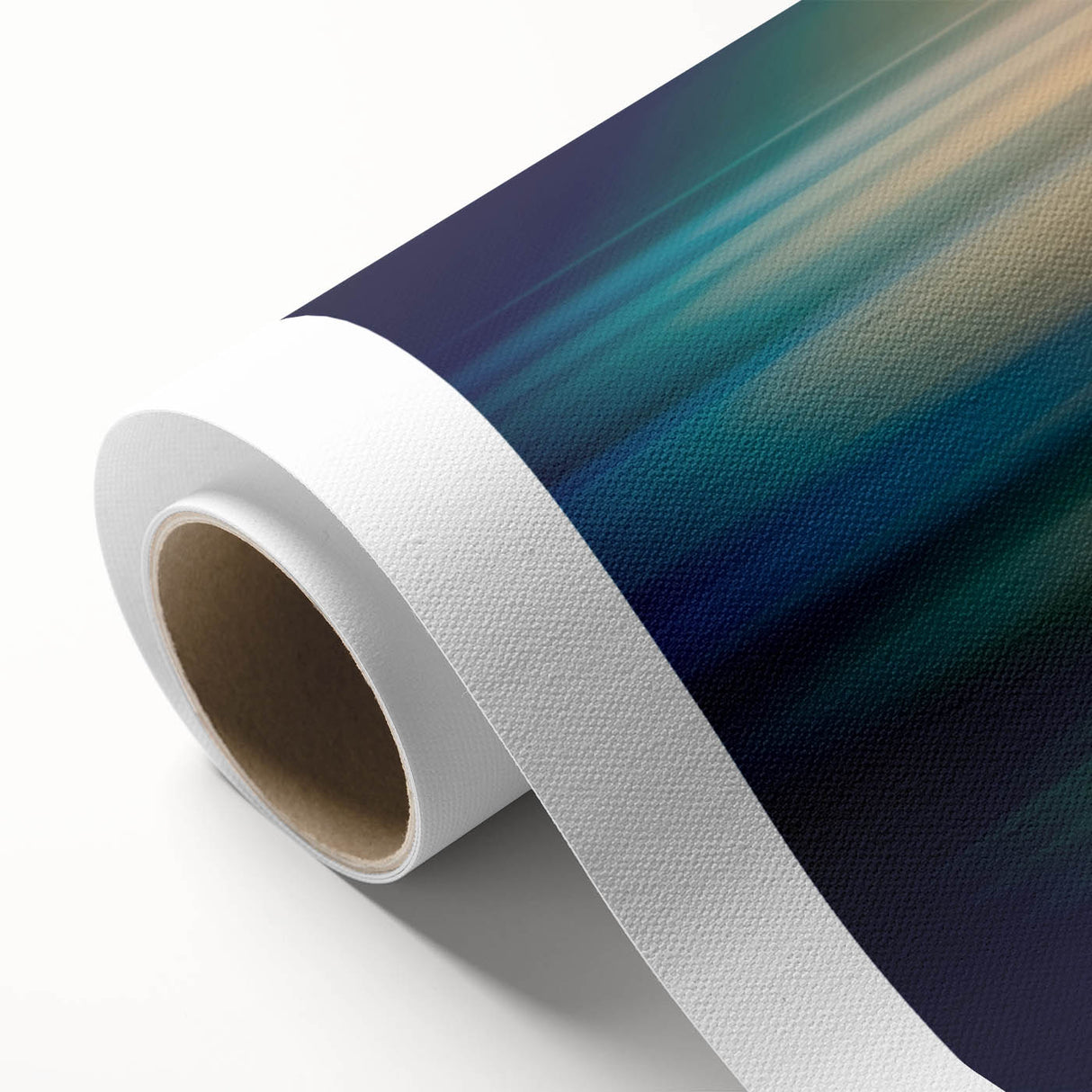 Abstract wall art featuring vibrant strokes in blue, orange, and yellow on rolled canvas, perfect for modern decor. Ideal for adding color and style to any room.
