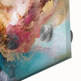 Close-up of abstract strokes wall art design on acrylic glass, showcasing vibrant colors and fluid patterns, perfect for modern decor and artistic expression.