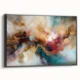 Framed abstract strokes wall art in black, showcasing dynamic brushwork and modern design, perfect for contemporary home decor. Side view highlights its sleek frame, enhancing any living space.