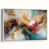 Framed abstract strokes wall art in white tones, showcasing dynamic brushwork and texture, perfect for modern home decor or gallery display.