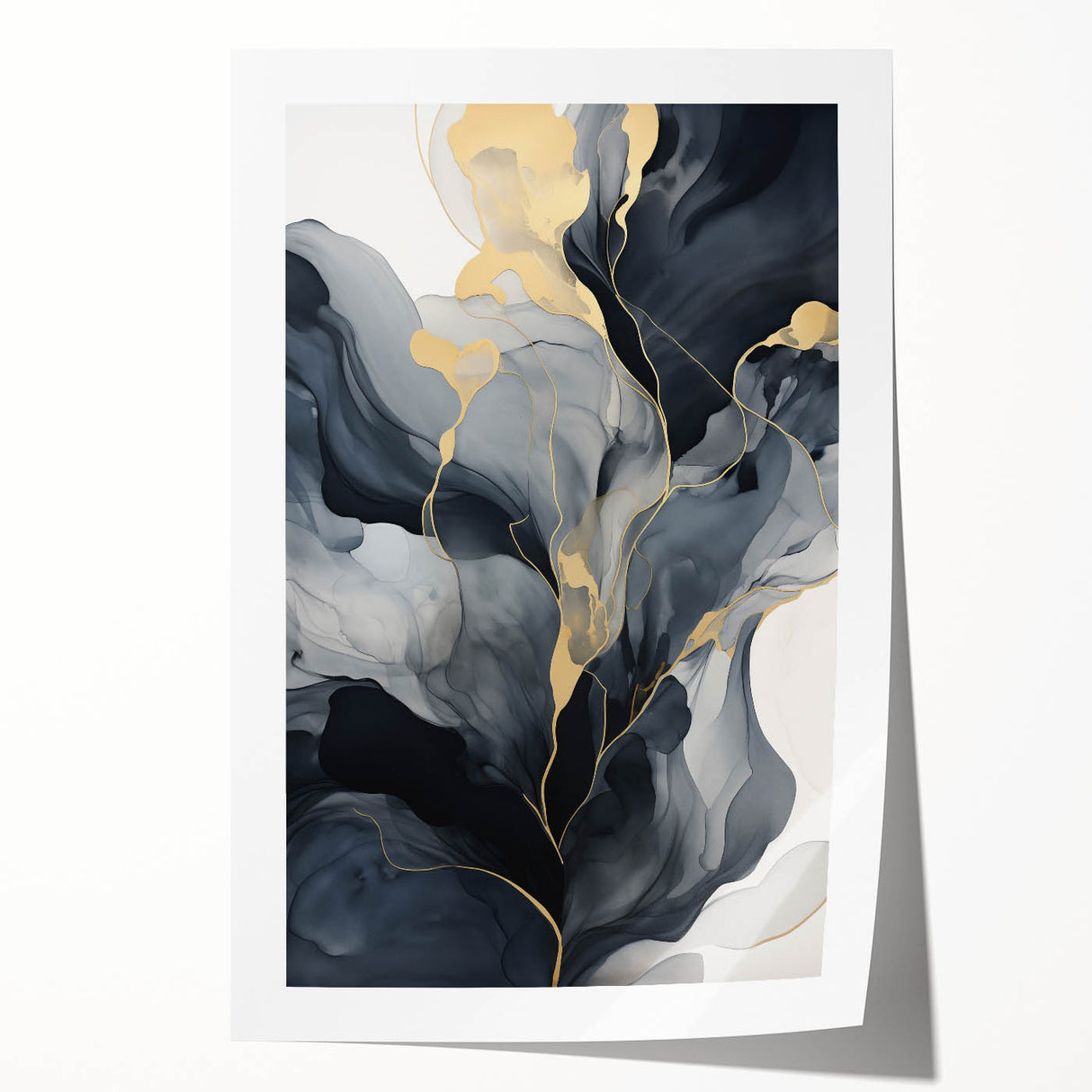 Abstract strokes wall art print featuring vibrant colors and dynamic shapes, showcasing a modern artistic design ideal for contemporary decor.