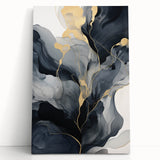 Abstract strokes wall art on stretched canvas, showcasing vibrant colors and dynamic shapes, perfect for modern home decor and enhancing artistic ambiance.