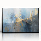 Framed abstract strokes wall art in black acrylic, showcasing dynamic brush strokes on a sleek background, perfect for modern home decor accents.