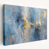 Abstract strokes wall art on stretched canvas showcasing vibrant colors and dynamic patterns, perfect for modern home decor or art enthusiasts.