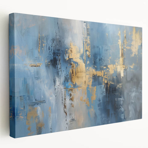 Abstract strokes wall art on stretched canvas showcasing vibrant colors and dynamic patterns, perfect for modern home decor or art enthusiasts.