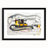 Modern Wall Art - Abstract Maritime Study with Yellow Tugboat