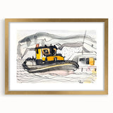 Modern Wall Art - Abstract Maritime Study with Yellow Tugboat
