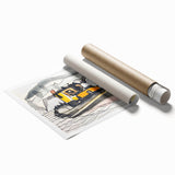 Modern Wall Art - Abstract Maritime Study with Yellow Tugboat