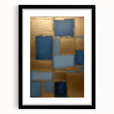 Abstract strokes wall art in a sleek black frame with a white mat, showcasing vibrant colors and dynamic patterns, perfect for modern home decor.